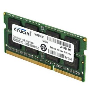 Crucial 8GB Single DDR3 1600 MT/s (PC3-12800) CL11 SODIMM 204-Pin 1.35V/1.5V Notebook Memory CT102464BF160B