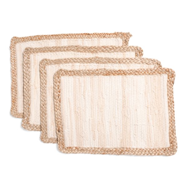 Made In India 4pc Natural Border Placemats