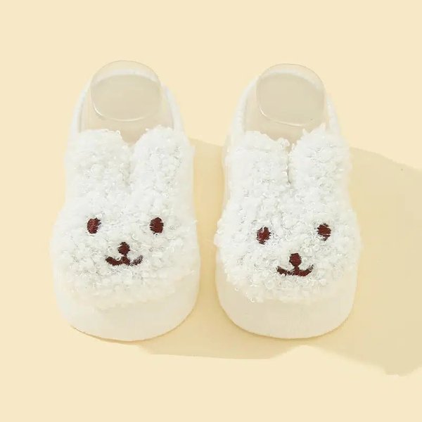 1pair Toddler Baby Floor Socks Cartoon Rabbit Decor Anti-slip Thick Warm Toddler Socks Boys And Girls | Discounts For Everyone | Temu