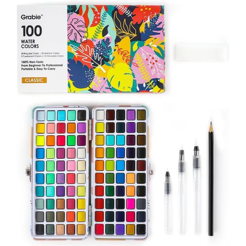 Grabie Portable100 Colors Watercolor Paint Set