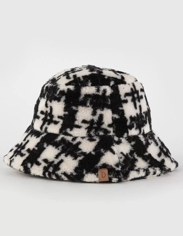 Plaid Sherpa Womens Bucket Hat