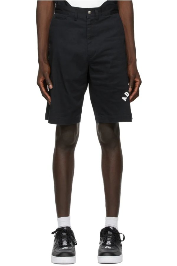 Black College Chino Shorts