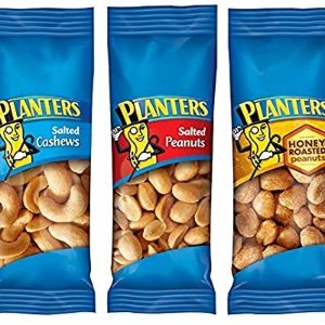 Planters Variety Packs (Salted Cashews, Salted Peanuts & Honey Roasted Peanuts), 36 Packs | Individual Bags of On-the-Go Nut Snacks | No Cholesterol or Trans Fats | Source of Fiber and Healthy Fats