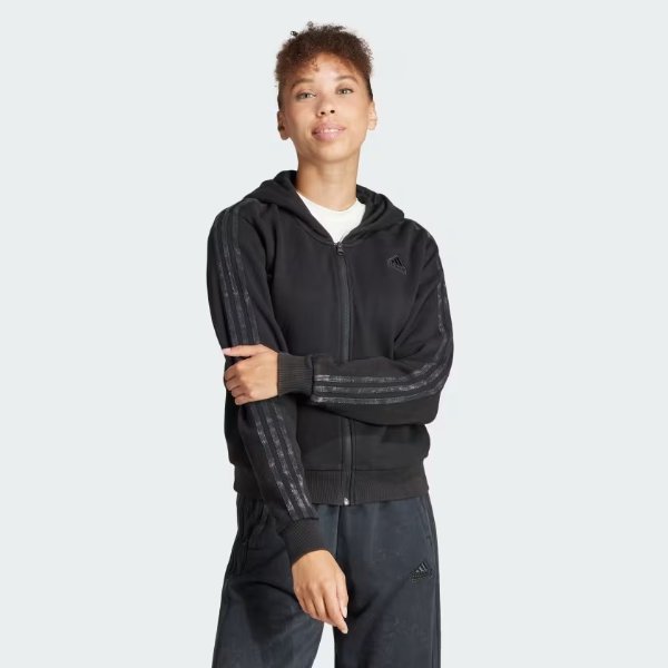 ALL SZN French Terry 3-Stripes Garment Wash Full-Zip Hoodie