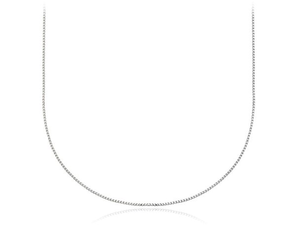 18" Box Chain Necklace in Sterling Silver (1 mm)