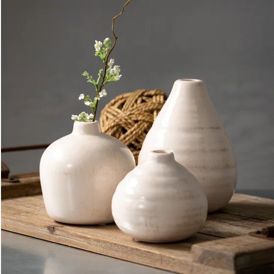 3 Piece Riza Ceramic Table Vase Set