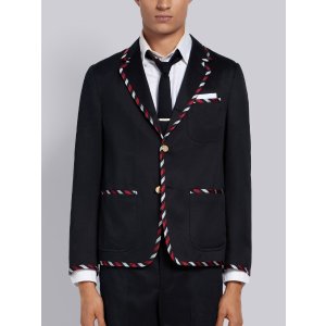 Thom Browne0-2码Navy RWB Tipped Sack Tux Coat