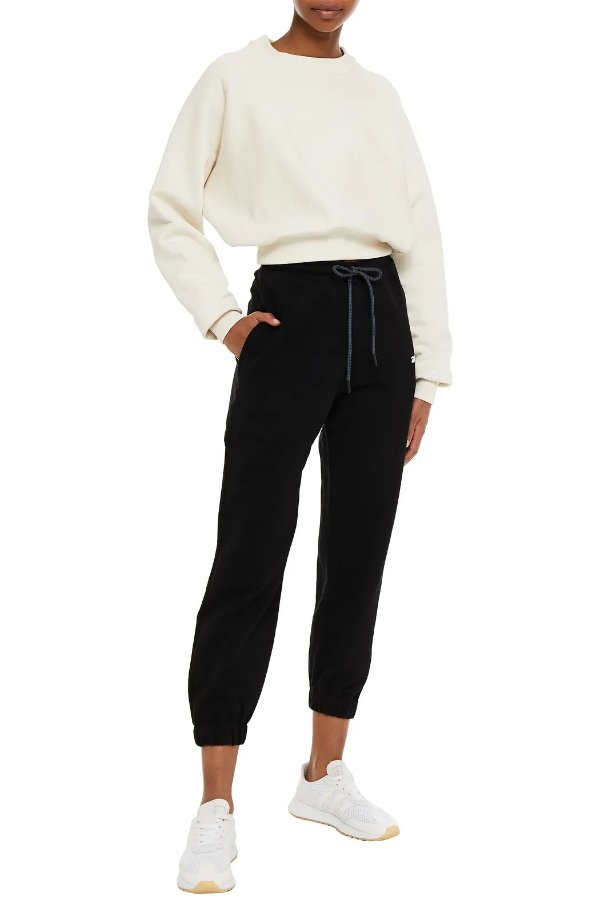 Cropped French cotton-terry sweatshirt