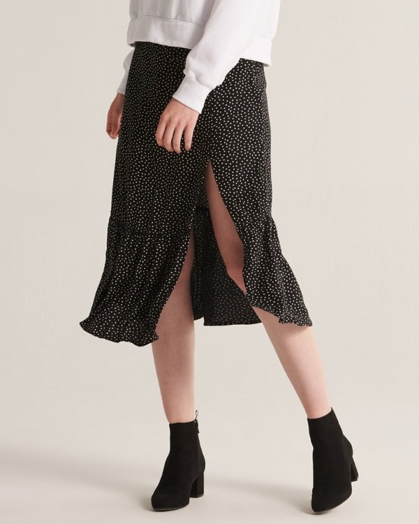 Women's Keepsake Ruffle Hem Midi Skirt | Women's Clearance | Abercrombie.com