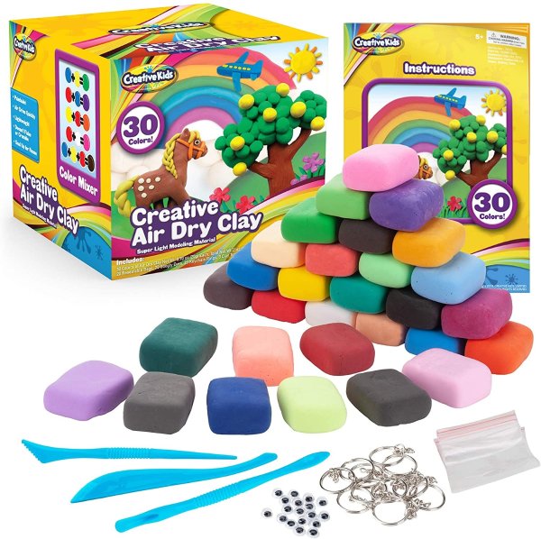 Creative Kids 儿童风干黏土套装 30色黏土+工具
