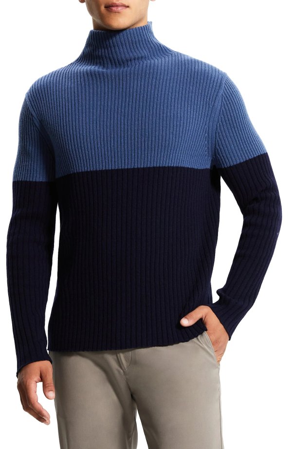 Wool & Cashmere Mock Neck Sweater