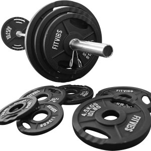 BalanceFrom Cast Iron Olympic Weight Including 7FT Olympic Barbell, 300-Pound Set, Multiple Packages