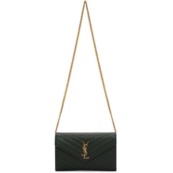 - Green Monogramme Chain Wallet Bag