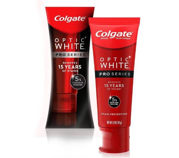 Colgate Optic White Pro Series Whitening Toothpaste with 5% Hydrogen Peroxide - Stain Prevention - 3oz