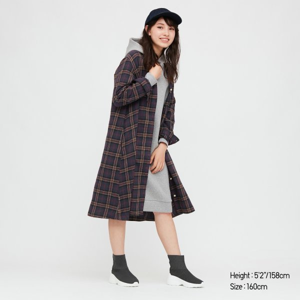 GIRLS FLANNEL LONG-SLEEVE CHECKED DRESS