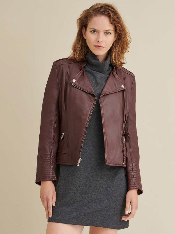 Monica Asymmetrical Leather Jacket