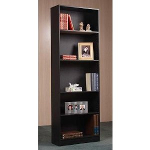 Orion 5-Shelf Bookcase in Black