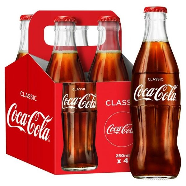 玻璃瓶可乐 4x250ml 