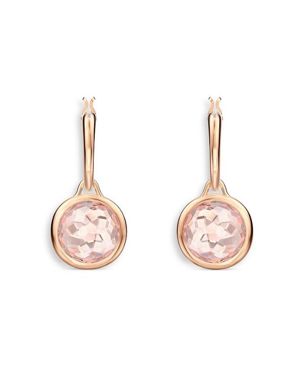 Tahlia Pink Crystal Charm Mini Hoop Earrings