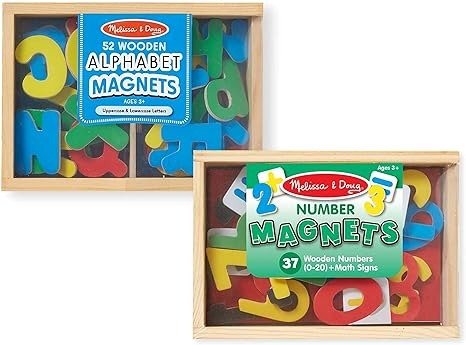 Deluxe Magnetic Letters and Numbers Set With 89 Wooden Magnets