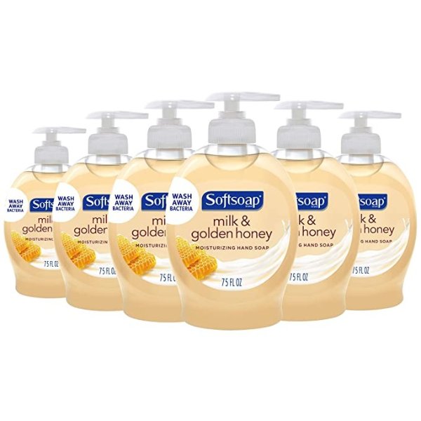 Moisturizing Liquid Hand Soap, Milk and Honey - 7.5 fluid ounce (6 Pack)