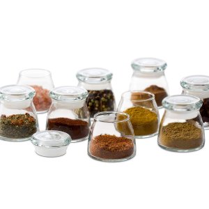 Libbey Vibe Mini Glass Spice Jars with Lids, Set of 12