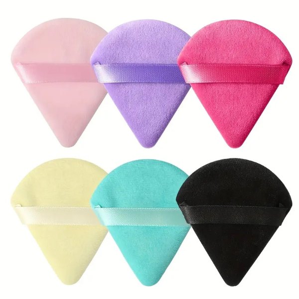 6pcs Triangle Powder Puff To Make Your Skin Flawless - Soft Makeup Powder Puffs For Face Beauty - Setting Powder Puff - Under Eyes And Corners Makeup Tool