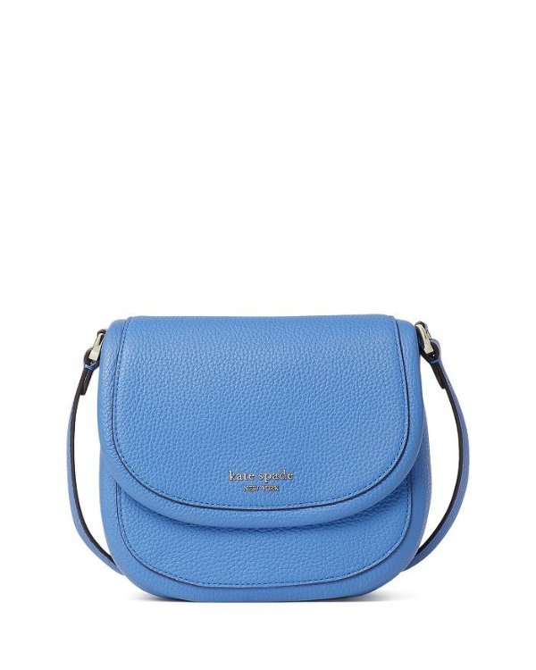 Roulette Small Pebble Leather Saddle Crossbody