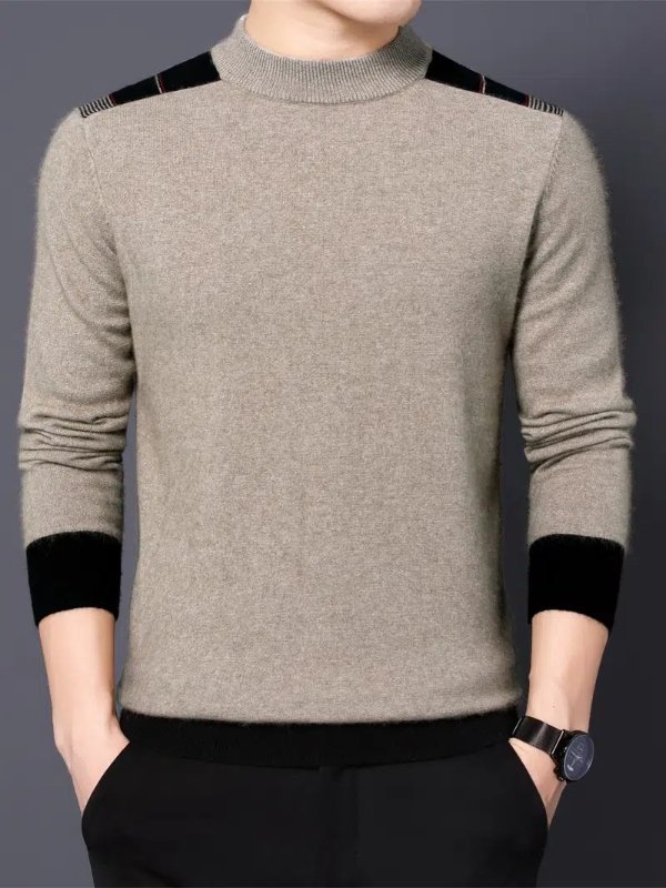 New Men's Fall/winter Round Neck Sweater Slim Lightweight Sweatshirt Knit Pullover, Suitable For Casual Or Formal Wear - Clothing, Shoes & Jewelry - Temu