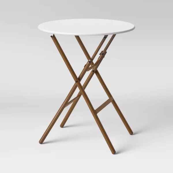 French Caf&#233; Folding Patio Bistro Table White/Brown - Threshold&#8482;