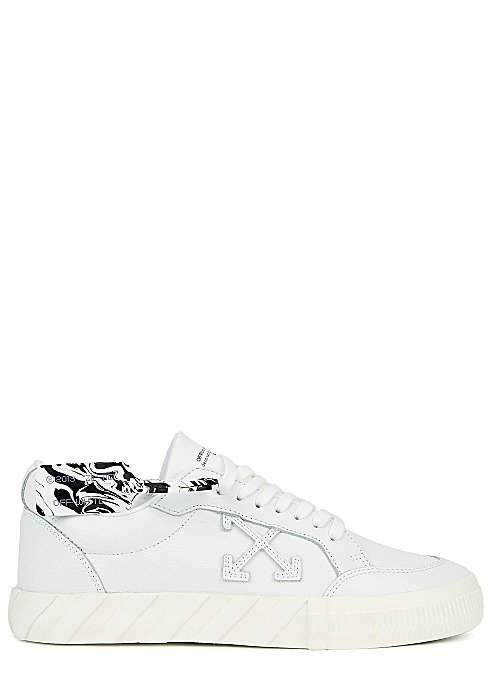 Vulcanized white leather sneakers