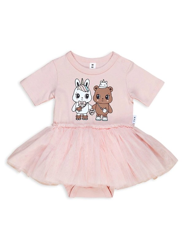 Baby Girl's Staycation Furry Friends Ballet Playsuit