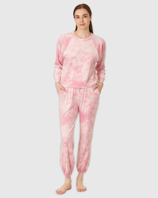 Pink Tie Dye Lush Velvet PJ Set