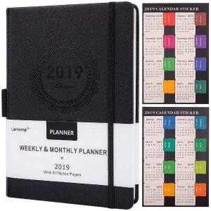 Artfan Planner 2019 with Pen Holder - Academic Weekly, Monthly and Yearly Planner. Thick Paper to Achieve Your Goals & Improve Productivity, 5.75" x 8.25"