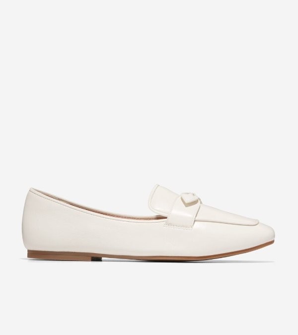 Women's York Bow Loafer in White | Cole Haan