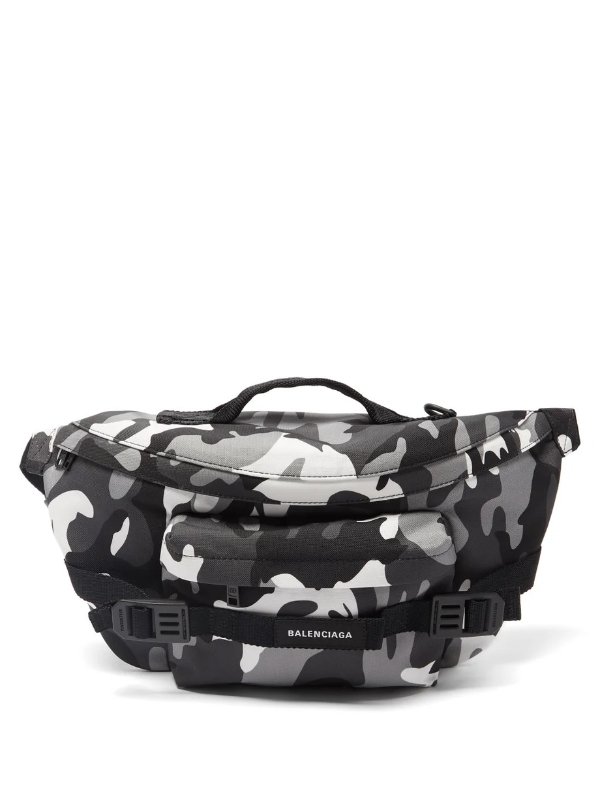 Camouflage-print canvas belt bag | Balenciaga