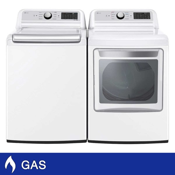 5.5 cu. ft. Top Load Washer with TurboWash3D and 7.3 cu. ft. GAS Dryer with EasyLoad Door