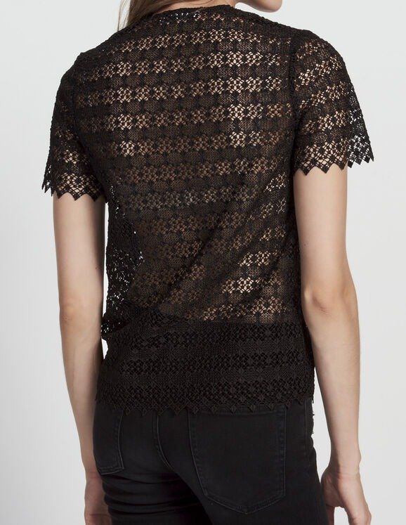 Lace top with low neckline