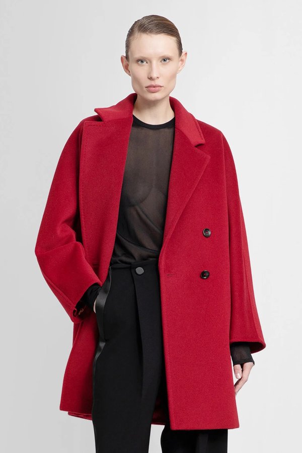 WOMAN RED COATS