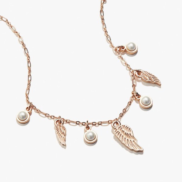 Angel Wing + Pearl Delicate Necklace