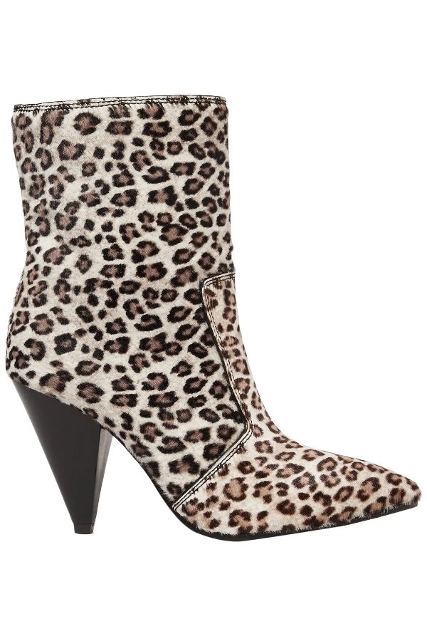 Atomic West leopard-print calf hair ankle boots
