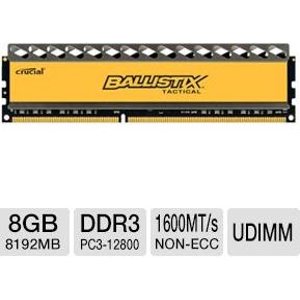Crucial Ballistix Tactical 8GB 240-Pin DDR3 SDRAM DDR3 1600 (PC3 12800) 台式电脑内存条 BLT8G3D1608DT1TX0 