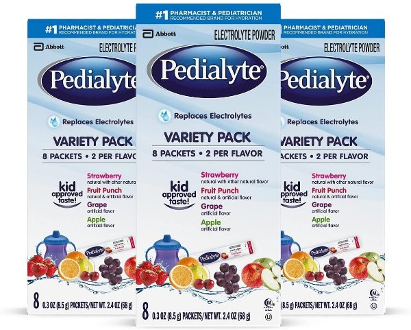 Electrolyte Powder Assorted Flavors Variety Pack, 0.3 oz Powder Packets, 24 Count