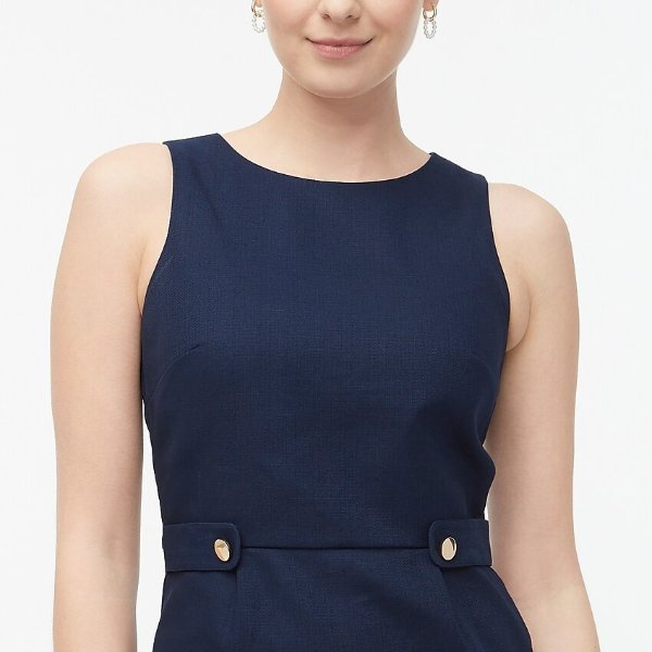 Suiting dress with waist tabs