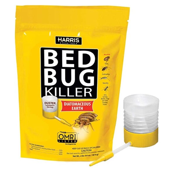 Bed Bug Killer, Diatomaceous Earth (4lb with Duster Included Inside The Bag)