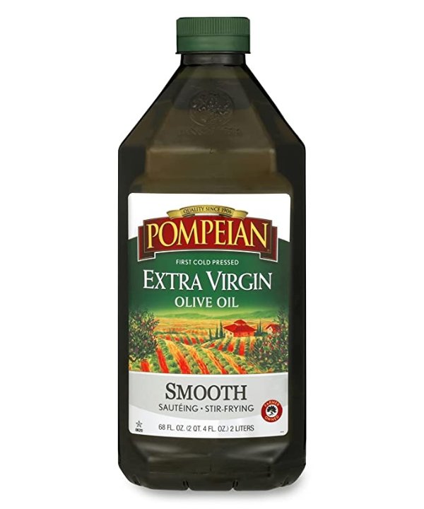Smooth Extra Virgin Olive Oil, First Cold Pressed, Mild and Delicate Flavor, Perfect for Sauteing and Stir-Frying, Naturally Gluten Free, Non-Allergenic, Non-GMO, 68 Fl Oz (Pack of 1)