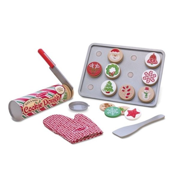 Slice and Bake Wooden Christmas Cookie Play Food Set