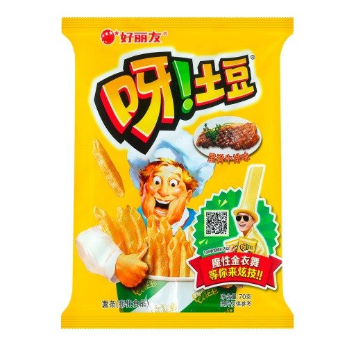 Yamibuy- 韩国ORION好丽友 呀!土豆薯条 里脊牛排味 70g