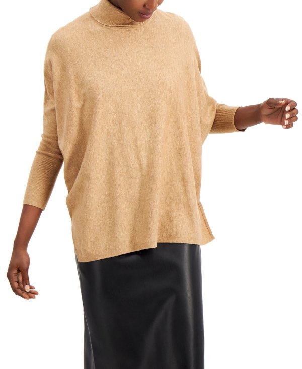 Drop-Shoulder Turtleneck Sweater, Created for Macy's