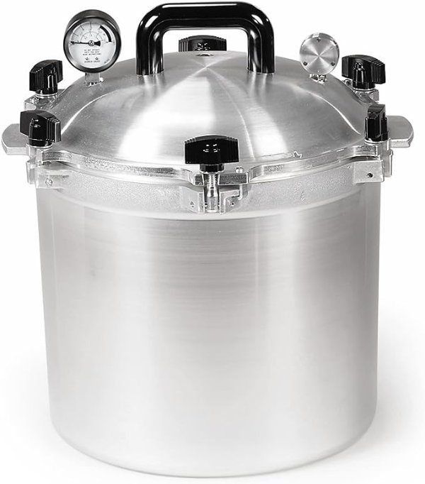 All American 1930-21.5qt Pressure Cooker/Canner (The 921) - Exclusive Metal-to-Metal Sealing System - Easy to Open & Close - Suitable for Gas, Electric, or Flat Top Stoves - Made in the USA